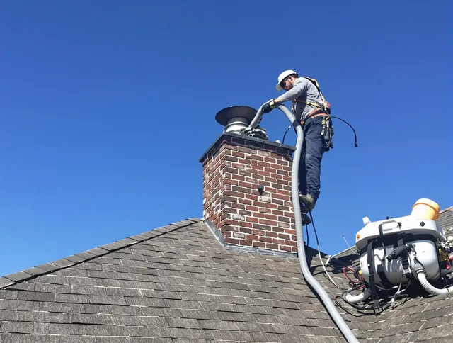Dedicated Culver City Chimney Sweep team member cleaning a chimney in Culver City, CA