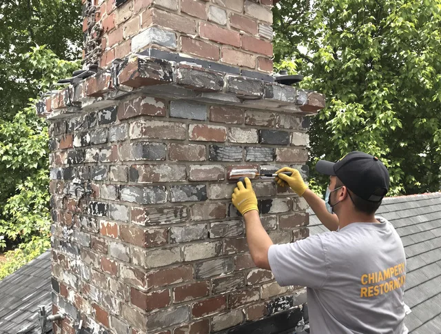 In-progress chimney restoration by Culver City Chimney Sweep in Culver City, CA